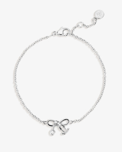 Tiny Stethoscope Bow Diamond Bracelet